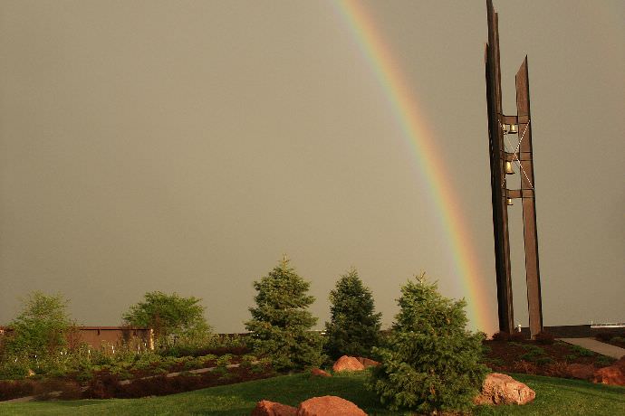 Ward Bell Tower right after an afternoon thunderstorm.