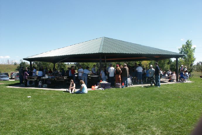 Students gather at a NBC sponsored picnic.