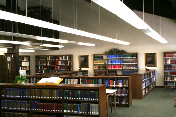 Trimble Library has pleasant and tranquil surrounding in which to study.