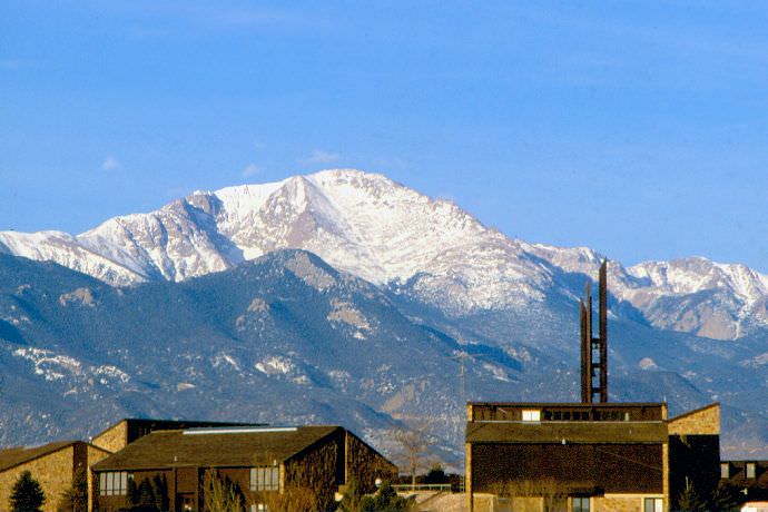 A great shot of Pikes Peak with Leist and Williamson in the foreground.