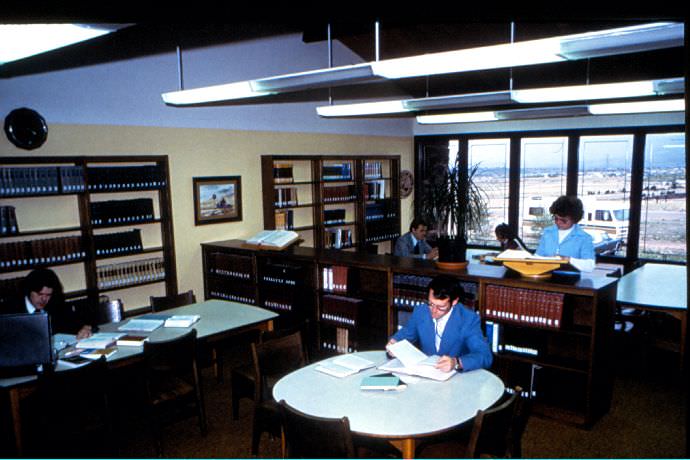 Here are several students taking advantage of the then new library.