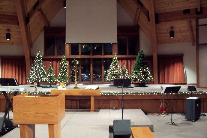Stickland Chapel during Christmas.