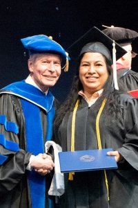 Dr Lambright with a 2019 Counseling Graduate