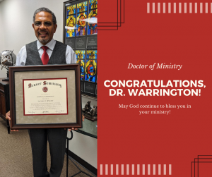 Congratulations to Dr. Joseph Warrington