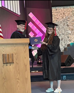 Brittany Zahler receiving Ministry Certificate
